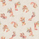 Carta da parati Aquaria di Osborne & Little, collezione Belvedere, colorazione Linen / Mandarin (W8123-02): campione