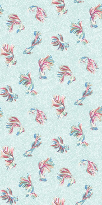 Carta da parati Aquaria di Osborne & Little, collezione Belvedere, colorazione Mediterranean / Magenta (W8123-03): campione