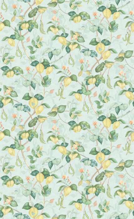 Carta da parati Cupani di Osborne & Little, collezione Belvedere, colorazione Aqua (W8122-02): campione