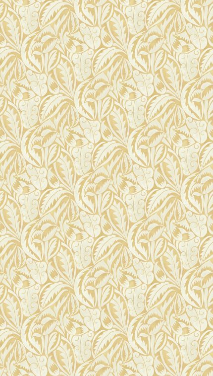 Carta da parati Dufy Leaf di Osborne & Little, collezione Belvedere, colorazione Ochre (W8126-01): campione