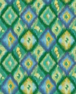 Carta da parati Xanadu di Osborne & Little, collezione Belvedere, colorazione Indigo / Emerald (W8124-02): campione