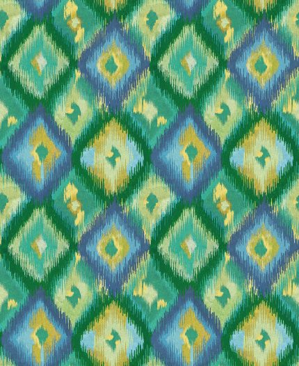 Carta da parati Xanadu di Osborne & Little, collezione Belvedere, colorazione Indigo / Emerald (W8124-02): campione