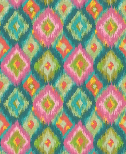Carta da parati Xanadu di Osborne & Little, collezione Belvedere, colorazione Teal / Pink (W8124-01): campione