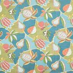 Tessuto Melagrana di Osborne & Little, collezione Belvedere, colorazione Sky / Leaf (F8084-01): campione